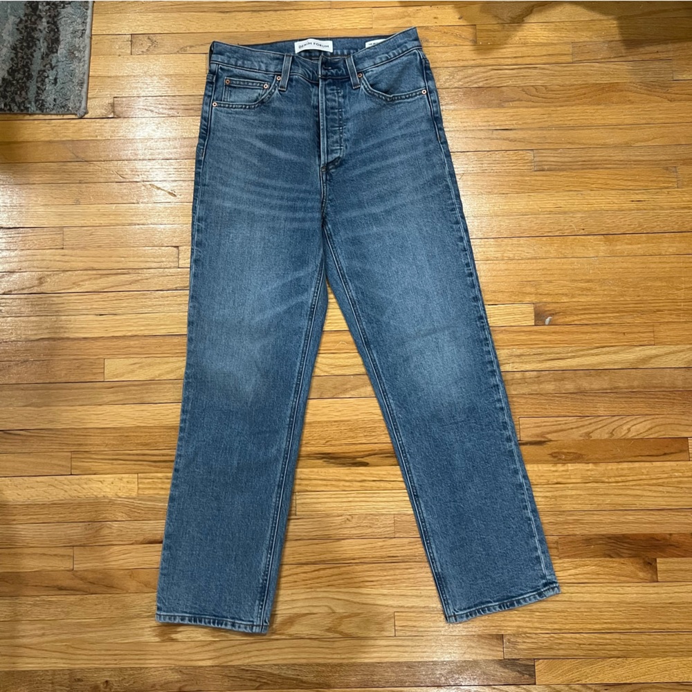 Denim Forum, Arlo High Rise Straight Leg Jeans